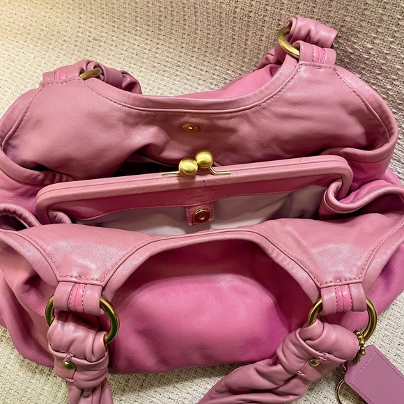 Pink Coach Leather Handbag - Picture 3 of 7